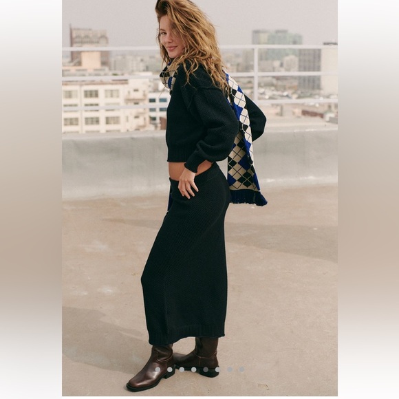 Hailee Sweater free people Skirt Set Nwt knit spring black boho1